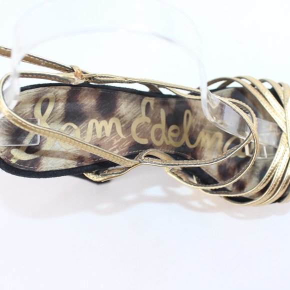 Sam Edelman TILLIE Blk Gld Stiletto Platform Heels #135 - Picture 9 of 12